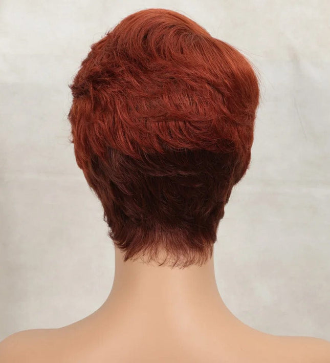 Perruque courte rousse en cheveux naturels pour un style moderne et sans colle