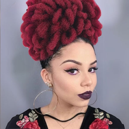 Postiche chignon afro synthétique coloré