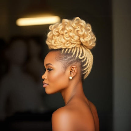 Postiche chignon afro blond synthétique pour une coiffure élégante et volumineuse