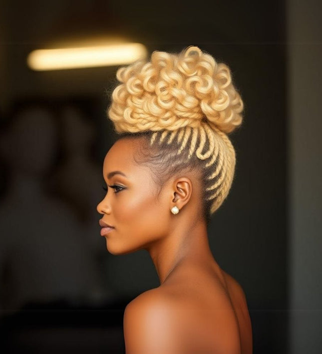Postiche chignon afro blond synthétique pour une coiffure élégante et volumineuse