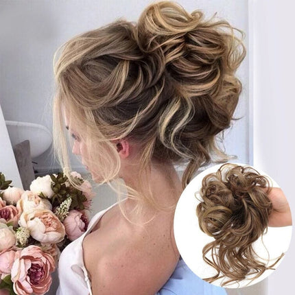 Postiche chignon bouclé cheveux synthétiques