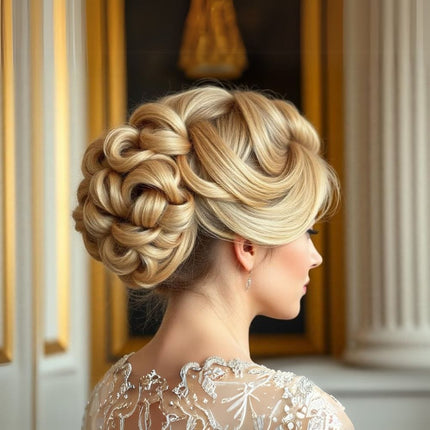 Postiche chignon sophistiqué en cheveux synthétiques blonds pour une touche élégante