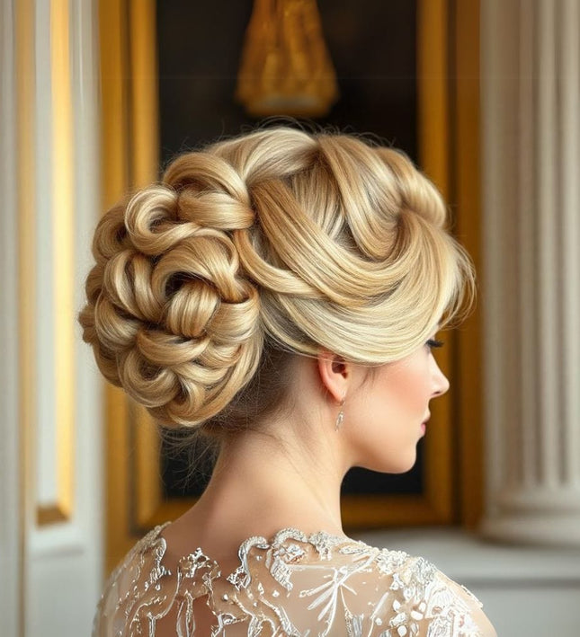 Postiche chignon sophistiqué en cheveux synthétiques blonds pour une touche élégante