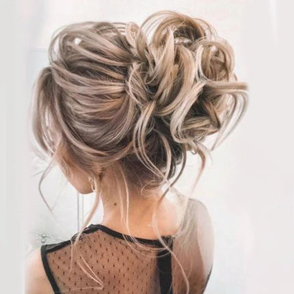 Postiche chignon bouclé en cheveux synthétiques pour un look élégant et volumineux