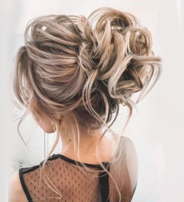 Postiche chignon bouclé en cheveux synthétiques pour un look élégant et volumineux