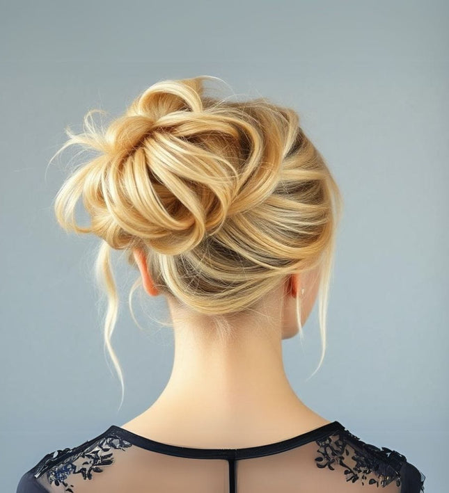 Postiche chignon cheveux bouclés synthétiques