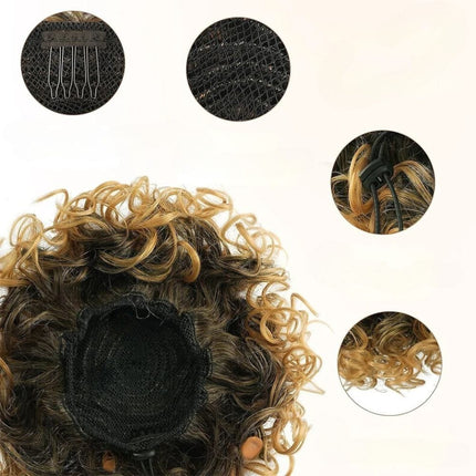 Postiche chignon curly synthétique à clip pour un style volumineux et tendance