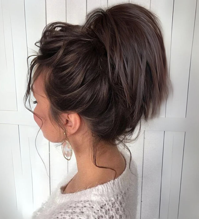 Postiche chignon donut synthétique volumineux pour coiffure élégante et tendance