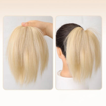 Postiche volumineux en cheveux synthétiques blond clair pour chignon tendance et élégant