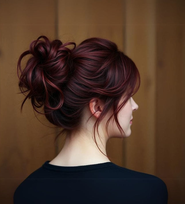 Postiche chignon volumineux sur élastique en cheveux synthétiques brun pour un style élégant