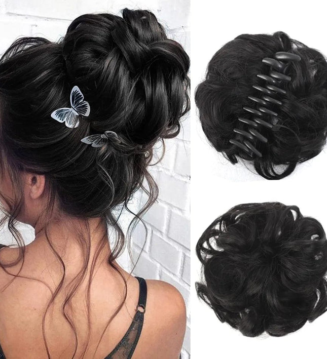 Postiche chignon volumineux sur pince à griffes pour un style élégant et pratique