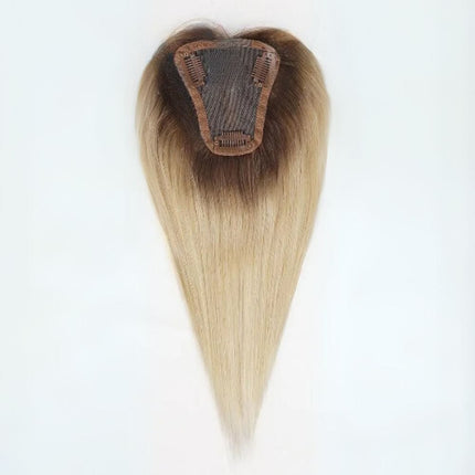 Postiche clip-in cheveux naturels blond ombré pour femme, effet volume et longueur elegante