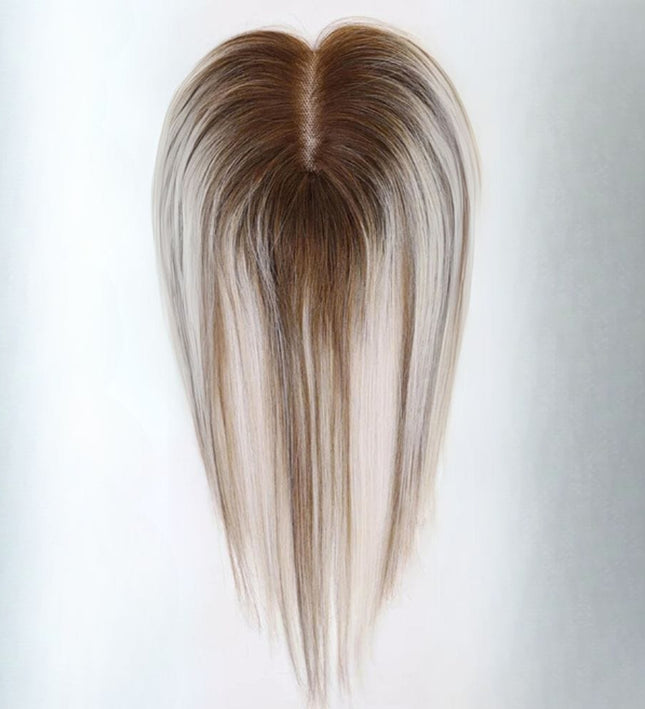 Postiche naturel à clip pour femme nuance blond balayage élégant et discret