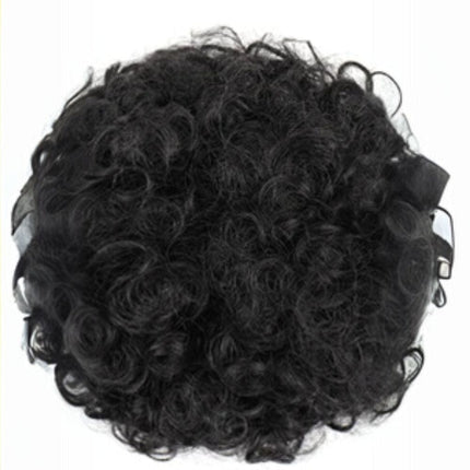 Postiche synthétique bouclé style afro pour femme, ajout de volume instantané et naturel.