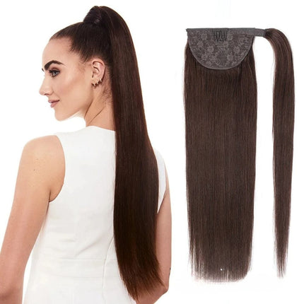 Postiche longue raide queue de cheval cheveux naturels