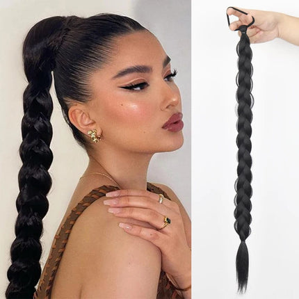 Postiche tresse africaine synthétique longue et élégante pour femme moderne et stylée.