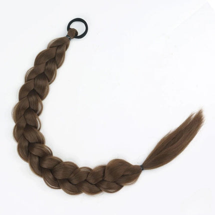 Postiche longue synthétique tresse africaine brun châtain pour ajout de volume et style élégant.