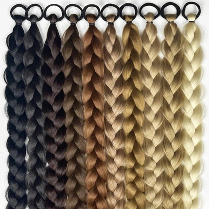 Postiche longue tresse synthétique multicolore sur élastique pour coiffure élégante