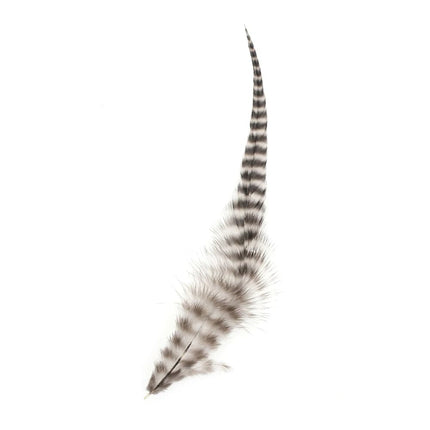 Postiche plume naturelle élégante noir et blanc pour une touche unique et subtile
