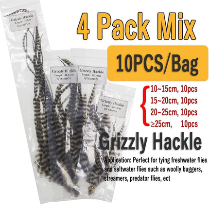 Postiche plume grizzly noir et blanc pour ajout naturel et élégant à la coiffure