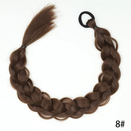 Postiche longue tresse brune en cheveux synthétiques pour coiffure africaine stylée