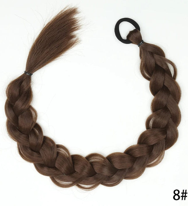 Postiche longue tresse brune en cheveux synthétiques pour coiffure africaine stylée