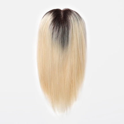 Postiche volumateur naturel pour femme en cheveux longs avec racines foncées et pointes blondes