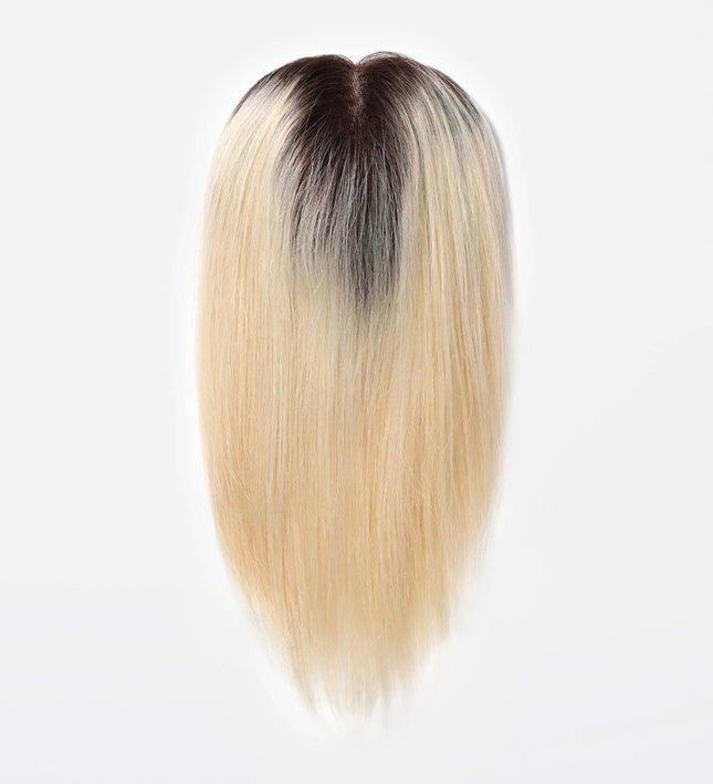 Postiche volumateur naturel pour femme en cheveux longs avec racines foncées et pointes blondes