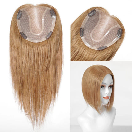 Postiche volumateur blond en cheveux naturels pour ajout de volume discret et élégant