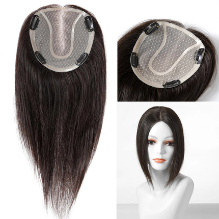 Postiche volumateur long en cheveux naturels brun pour donner du volume et style à votre coiffure.