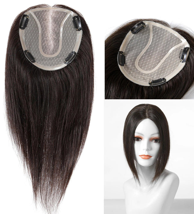 Postiche volumateur long en cheveux naturels brun pour donner du volume et style à votre coiffure.