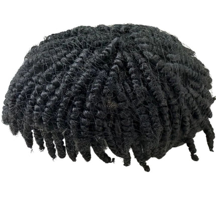 Toupet afro en cheveux naturels noirs pour homme, look volumineux et stylé.