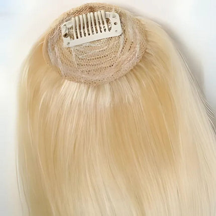 Toupet à clip blond en cheveux naturels pour un ajout discret et élégant à votre coiffure