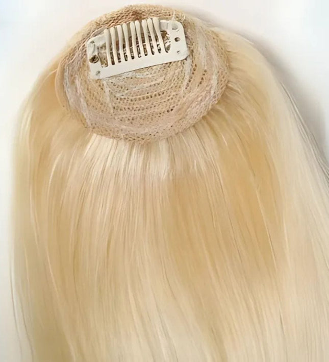 Toupet à clip blond en cheveux naturels pour un ajout discret et élégant à votre coiffure