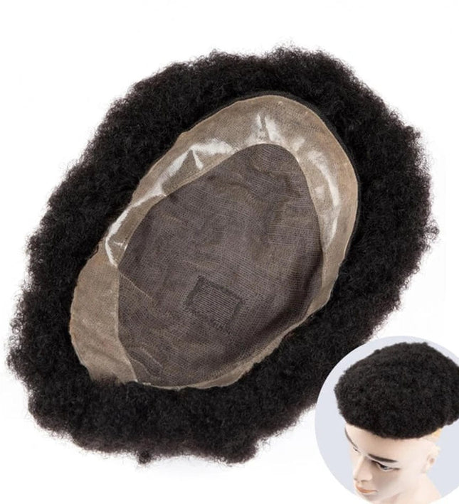 Toupet homme en cheveux afro naturels noirs pour un style authentique et moderne