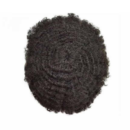 Toupet naturel bouclé en cheveux afro noirs pour homme