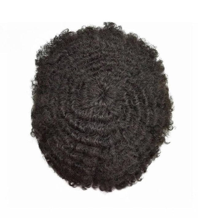 Toupet naturel bouclé en cheveux afro noirs pour homme