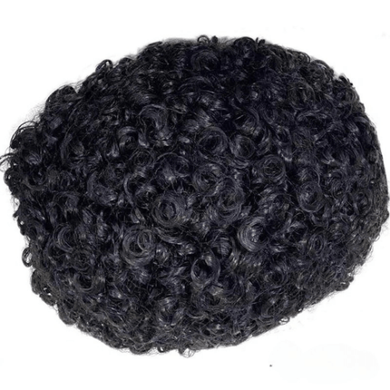 Toupet en cheveux naturels frisés noirs pour homme, idéal pour un style afro moderne