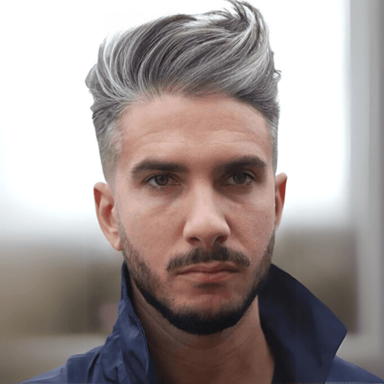 Toupet homme cheveux naturels gris