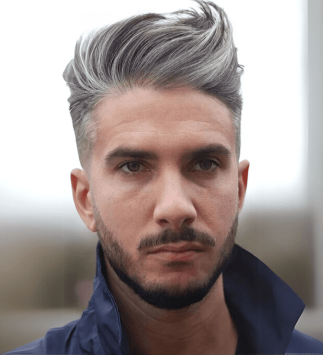 Toupet homme cheveux naturels gris