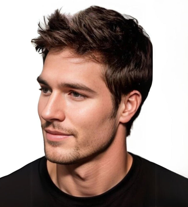 Toupet homme cheveux naturels noirs