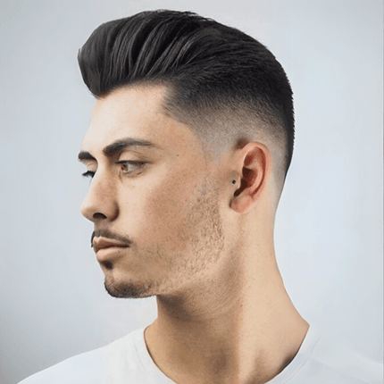 Toupet homme en cheveux naturels noirs avec adhésif pour look élégant et discret