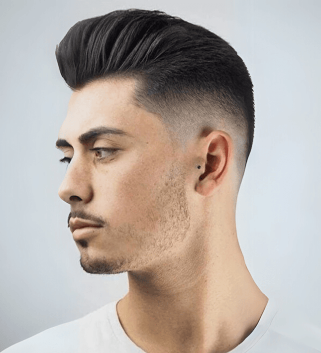 Toupet homme en cheveux naturels noirs avec adhésif pour look élégant et discret